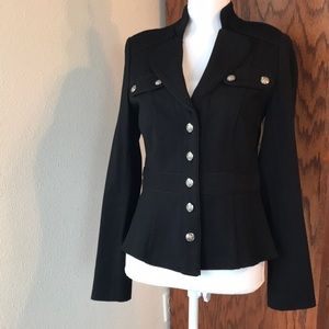 WHBM Black stretch blazer w/ mandarin collar EUC